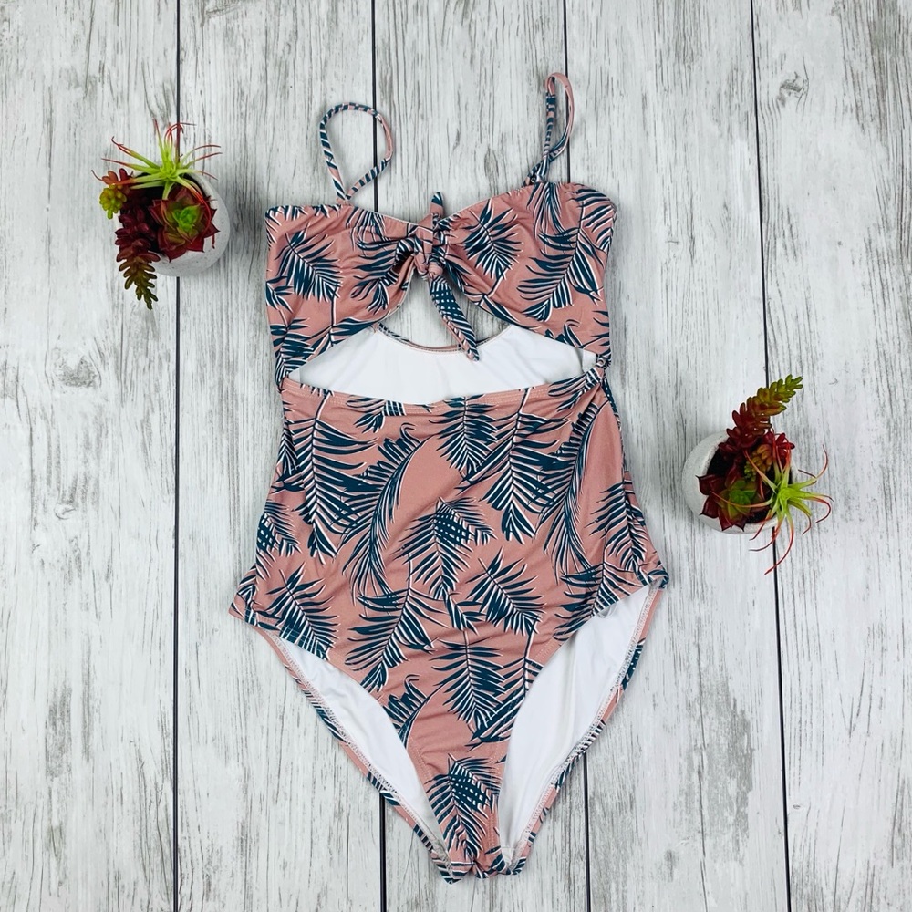 Tee Ink Palm Print One Piece Bathing Suit Size 4